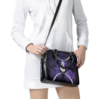 Maori Matariki Hei Matau Waiporoporo Shoulder Handbag Maori Kowhaiwhai Pattern Galaxy