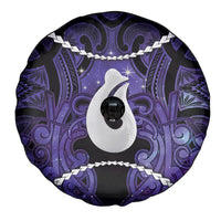 Maori Matariki Hei Matau Waiporoporo Spare Tire Cover Maori Kowhaiwhai Pattern Galaxy