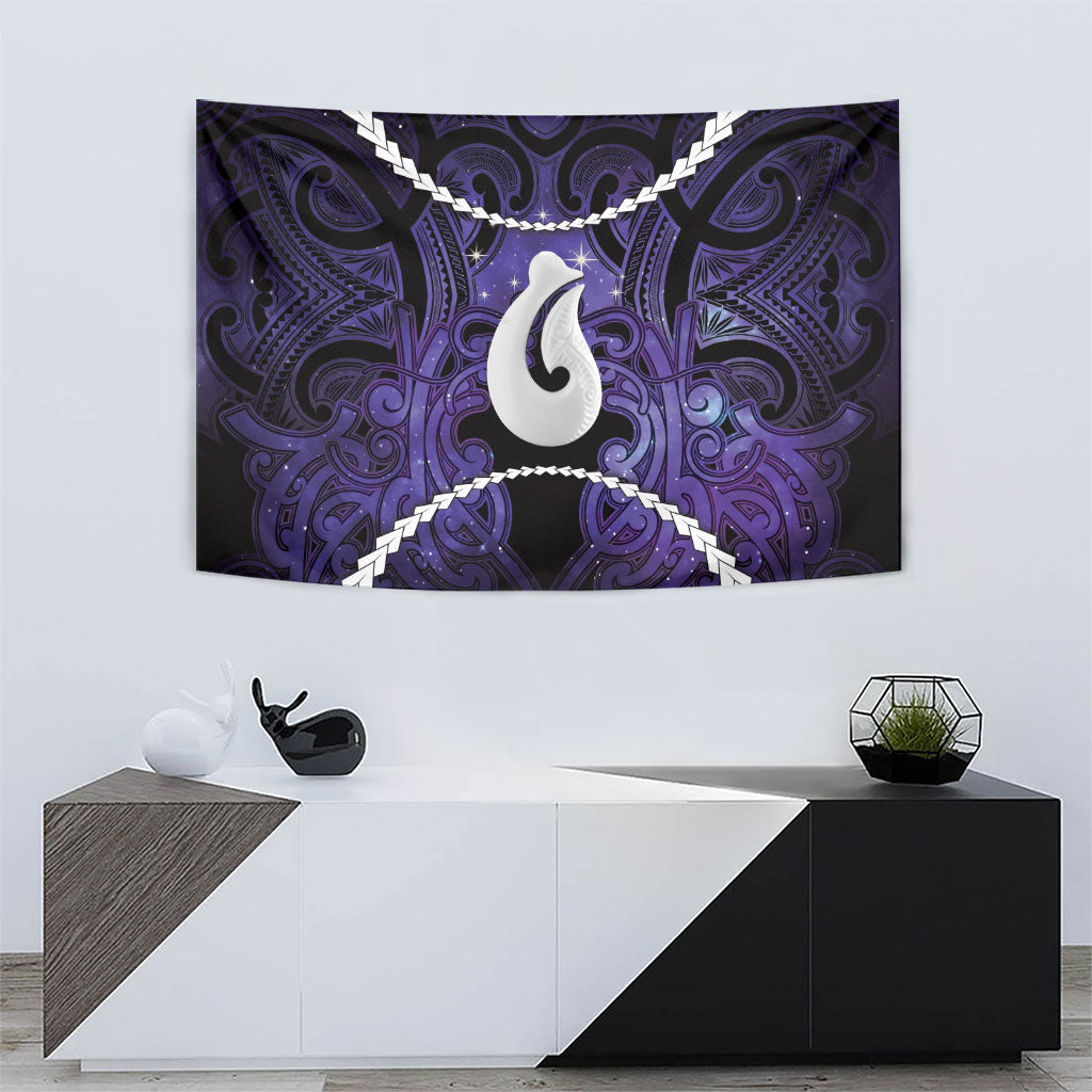 Maori Matariki Hei Matau Waiporoporo Tapestry Maori Kowhaiwhai Pattern Galaxy