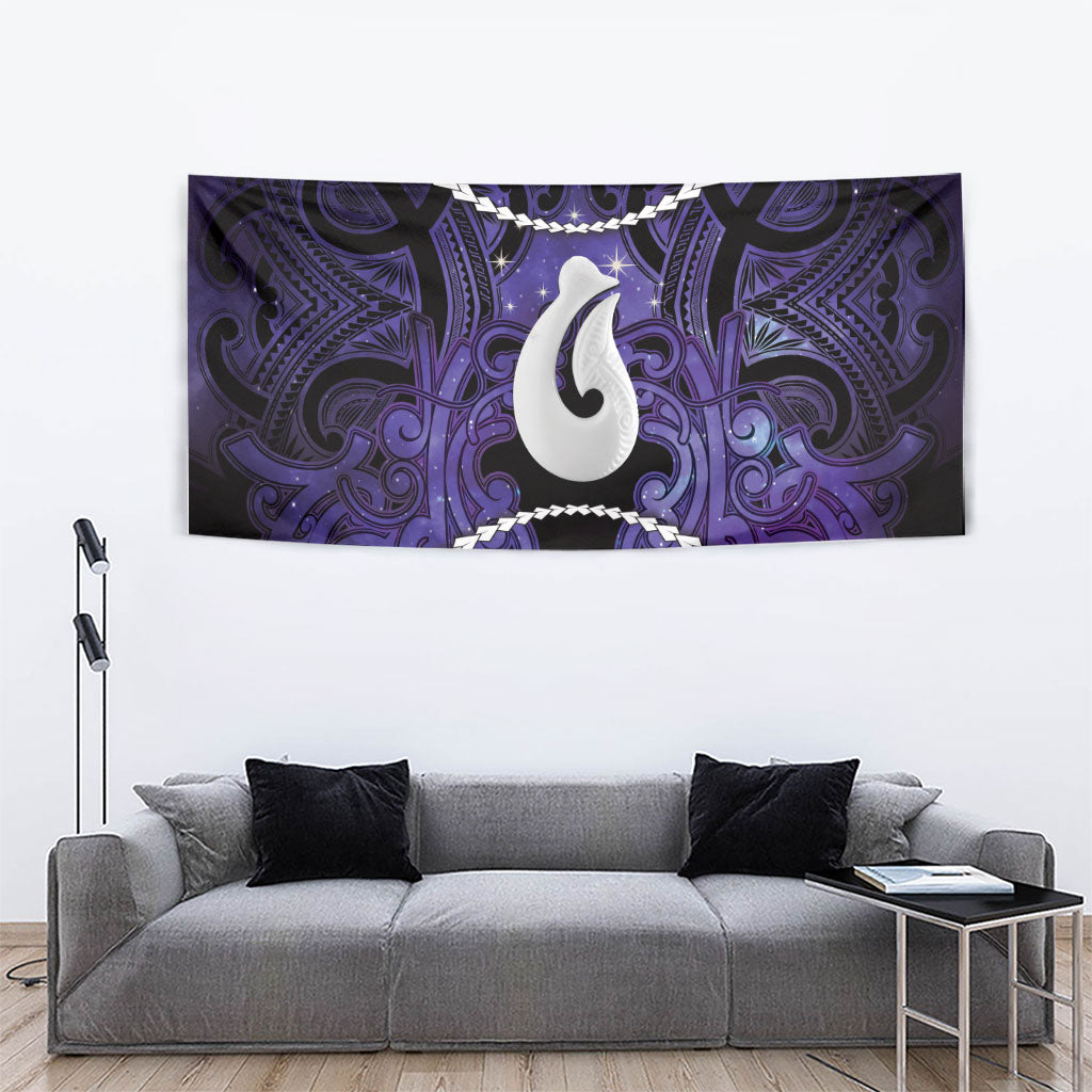 Maori Matariki Hei Matau Waiporoporo Tapestry Maori Kowhaiwhai Pattern Galaxy