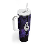Personalised Maori Matariki Hei Matau Waiporoporo Tumbler With Handle Maori Kowhaiwhai Pattern Galaxy LT01 - Polynesian Pride