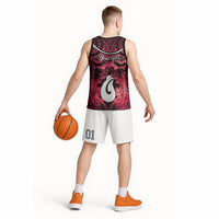 Personalised Maori Matariki Hei Matau Whero Basketball Jersey Maori Kowhaiwhai Pattern Galaxy