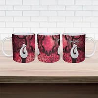 Personalised Maori Matariki Hei Matau Whero Ceramic Mug Maori Kowhaiwhai Pattern Galaxy