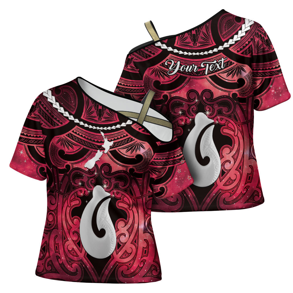 Personalised Maori Matariki Hei Matau Whero Cross Shoulder Shirt Maori Kowhaiwhai Pattern Galaxy