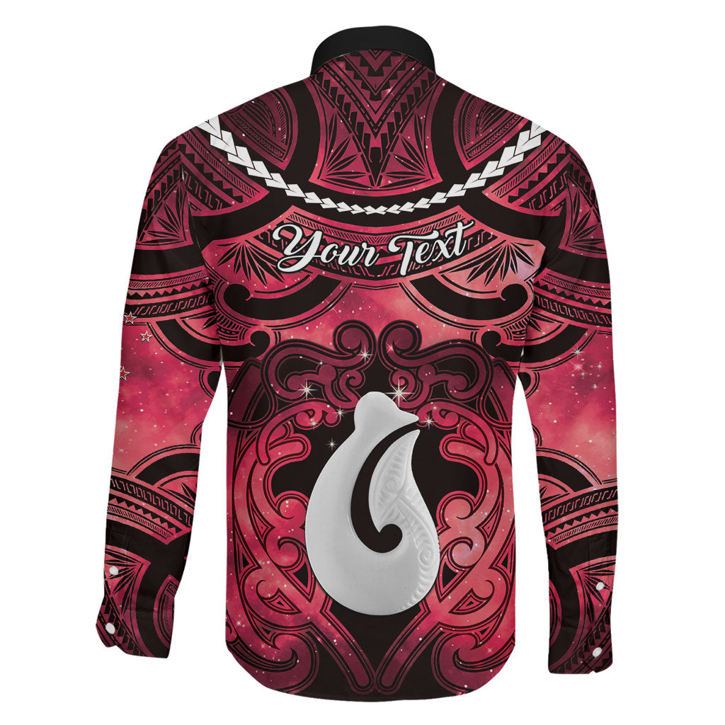 Personalised Maori Matariki Hei Matau Whero Family Matching Off Shoulder Maxi Dress and Hawaiian Shirt Maori Kowhaiwhai Pattern Galaxy