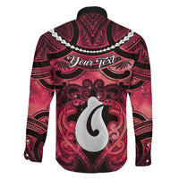 Personalised Maori Matariki Hei Matau Whero Family Matching Off Shoulder Short Dress and Hawaiian Shirt Maori Kowhaiwhai Pattern Galaxy