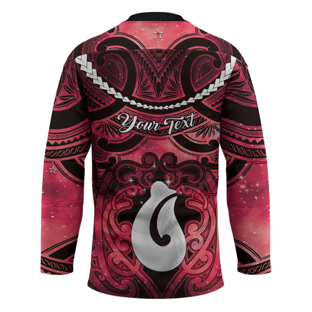 Personalised Maori Matariki Hei Matau Whero Hockey Jersey Maori Kowhaiwhai Pattern Galaxy