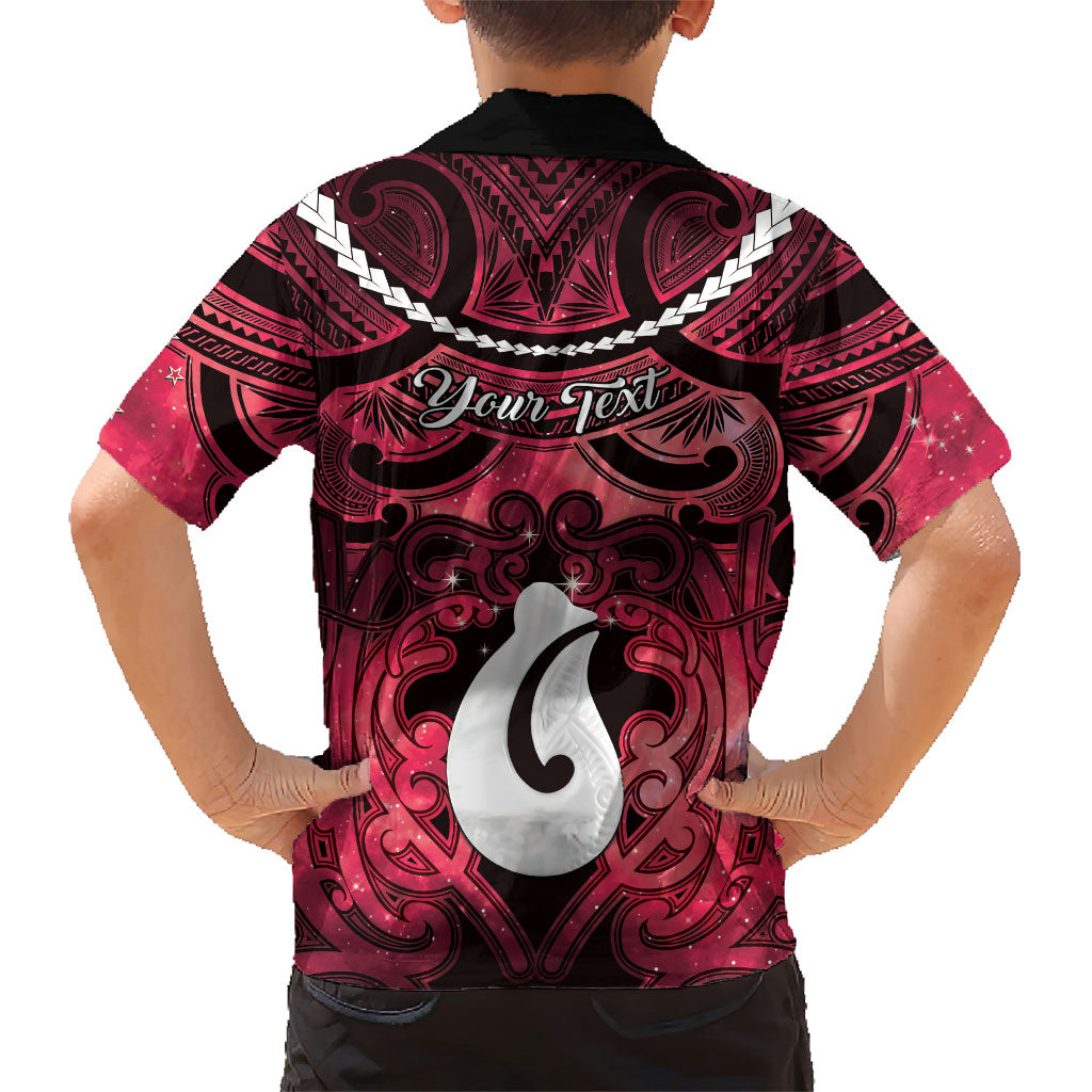 Personalised Maori Matariki Hei Matau Whero Kid Hawaiian Shirt Maori Kowhaiwhai Pattern Galaxy