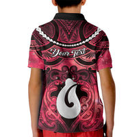 Personalised Maori Matariki Hei Matau Whero Kid Polo Shirt Maori Kowhaiwhai Pattern Galaxy LT01 - Polynesian Pride