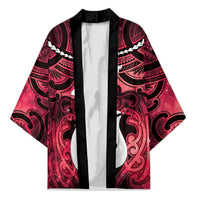 Personalised Maori Matariki Hei Matau Whero Kimono Maori Kowhaiwhai Pattern Galaxy LT01 Unisex Red - Polynesian Pride
