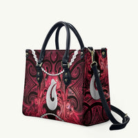 Maori Matariki Hei Matau Whero Leather Bag Maori Kowhaiwhai Pattern Galaxy