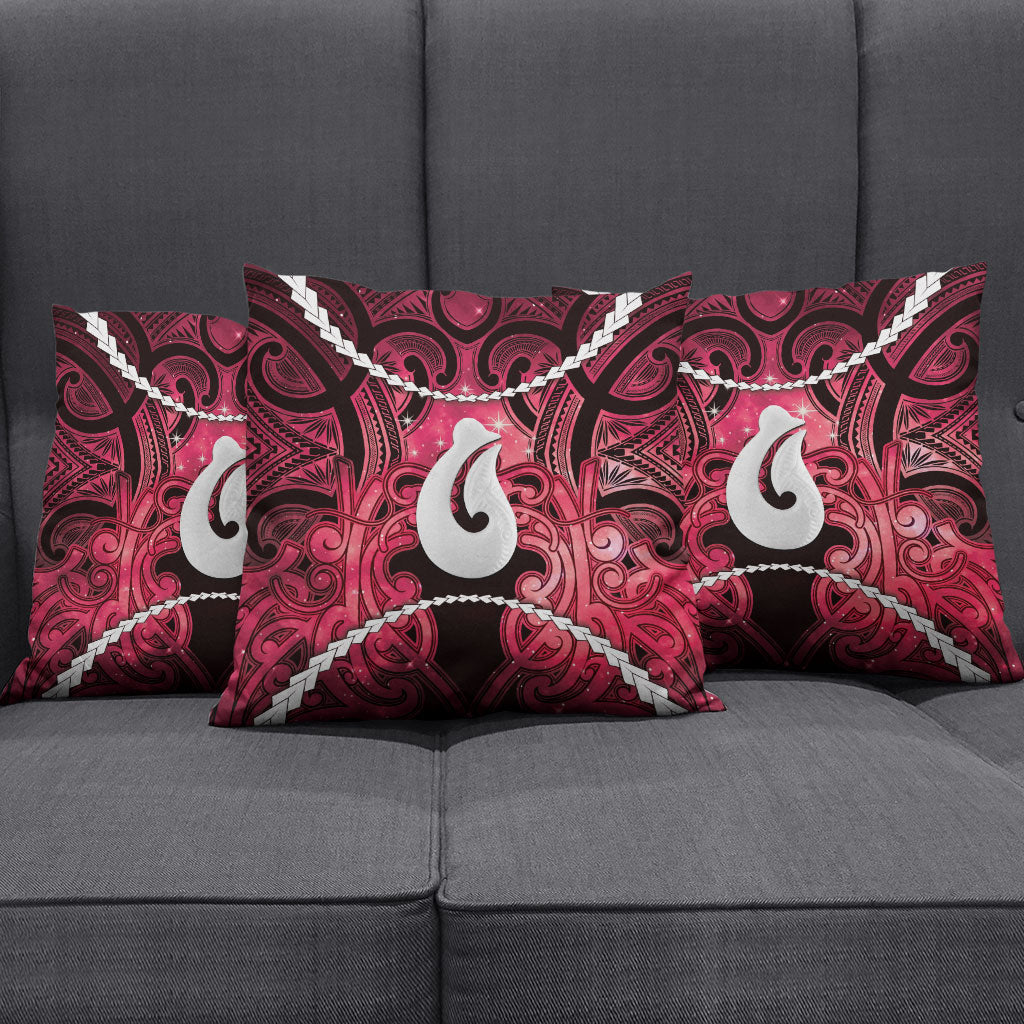 Maori Matariki Hei Matau Whero Pillow Cover Maori Kowhaiwhai Pattern Galaxy LT01 - Polynesian Pride
