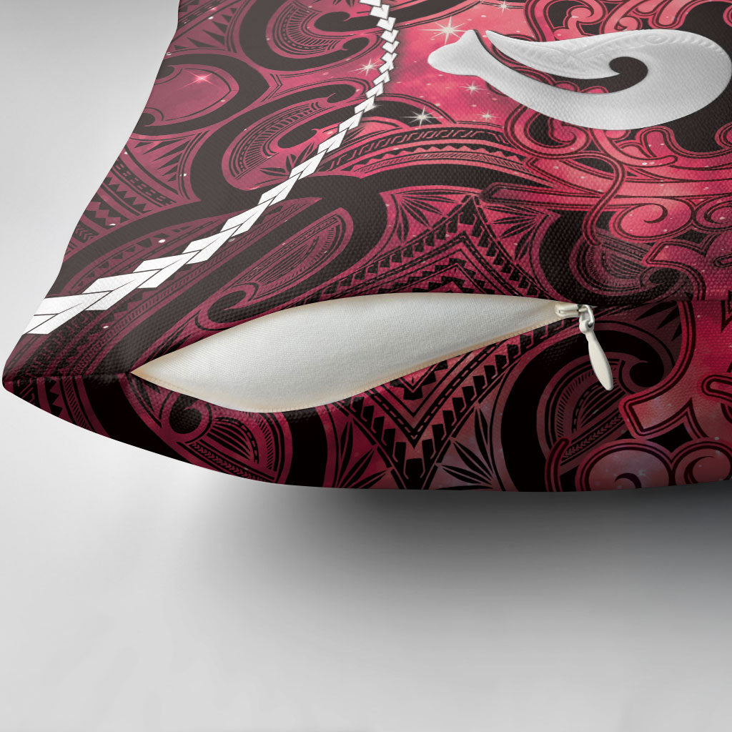 Maori Matariki Hei Matau Whero Pillow Cover Maori Kowhaiwhai Pattern Galaxy LT01 - Polynesian Pride