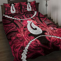 Maori Matariki Hei Matau Whero Quilt Bed Set Maori Kowhaiwhai Pattern Galaxy LT01 Red - Polynesian Pride