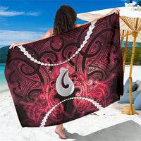 Maori Matariki Hei Matau Whero Sarong Maori Kowhaiwhai Pattern Galaxy LT01 One Size 44 x 66 inches Red - Polynesian Pride