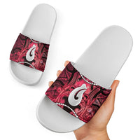 Maori Matariki Hei Matau Whero Slide Sandals Maori Kowhaiwhai Pattern Galaxy LT01 - Polynesian Pride