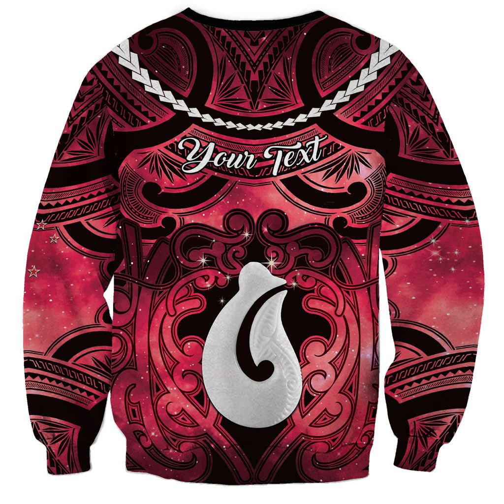 Personalised Maori Matariki Hei Matau Whero Sweatshirt Maori Kowhaiwhai Pattern Galaxy LT01 - Polynesian Pride