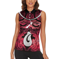 Personalised Maori Matariki Hei Matau Whero Women Sleeveless Polo Shirt Maori Kowhaiwhai Pattern Galaxy