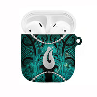Maori Matariki Hei Matau Turquoise AirPods Case Maori Kowhaiwhai Pattern Galaxy LT01 Turquoise - Polynesian Pride