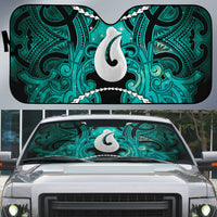 Maori Matariki Hei Matau Turquoise Auto Sun Shade Maori Kowhaiwhai Pattern Galaxy