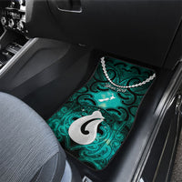 Personalised Maori Matariki Hei Matau Turquoise Car Mats Maori Kowhaiwhai Pattern Galaxy