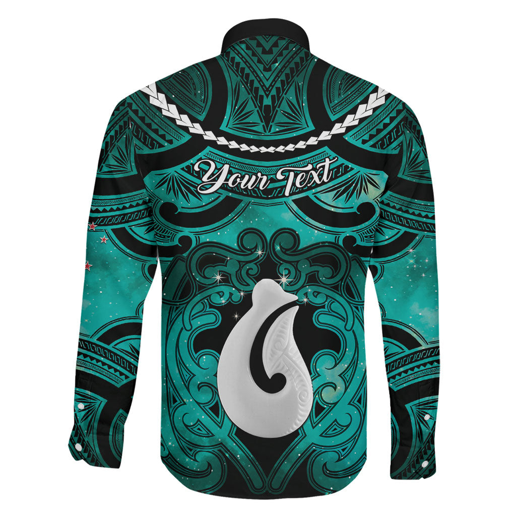 Personalised Maori Matariki Hei Matau Turquoise Family Matching Mermaid Dress and Hawaiian Shirt Maori Kowhaiwhai Pattern Galaxy