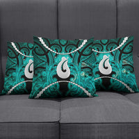 Maori Matariki Hei Matau Turquoise Pillow Cover Maori Kowhaiwhai Pattern Galaxy LT01 - Polynesian Pride