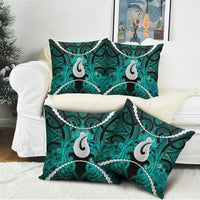 Maori Matariki Hei Matau Turquoise Pillow Cover Maori Kowhaiwhai Pattern Galaxy LT01 - Polynesian Pride