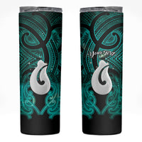 Personalised Maori Matariki Hei Matau Turquoise Skinny Tumbler Maori Kowhaiwhai Pattern Galaxy