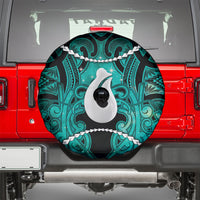 Maori Matariki Hei Matau Turquoise Spare Tire Cover Maori Kowhaiwhai Pattern Galaxy