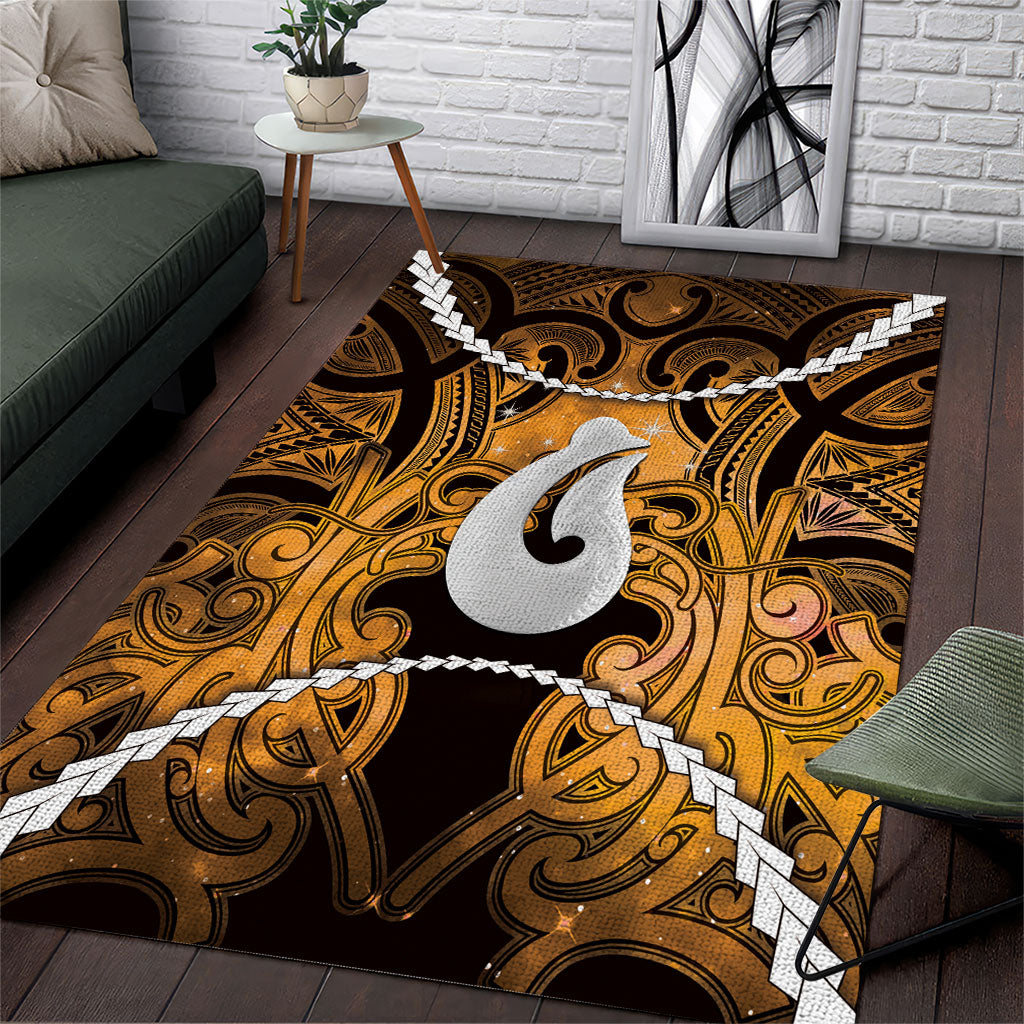 Maori Matariki Hei Matau Kowhai Area Rug Maori Kowhaiwhai Pattern Galaxy