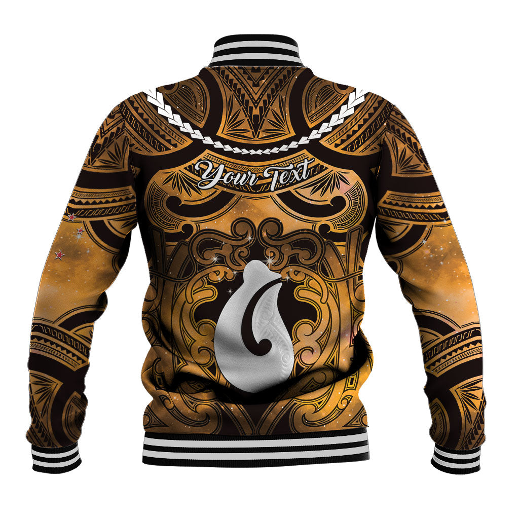 Personalised Maori Matariki Hei Matau Kowhai Baseball Jacket Maori Kowhaiwhai Pattern Galaxy LT01 - Polynesian Pride