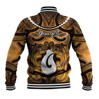 Personalised Maori Matariki Hei Matau Kowhai Baseball Jacket Maori Kowhaiwhai Pattern Galaxy LT01 - Polynesian Pride