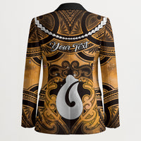 Personalised Maori Matariki Hei Matau Kowhai Blazer Maori Kowhaiwhai Pattern Galaxy