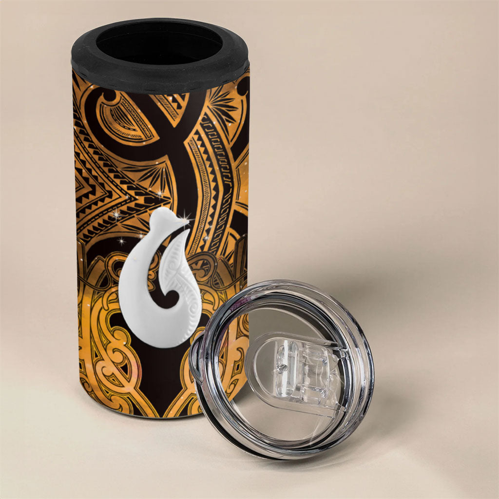Personalised Maori Matariki Hei Matau Kowhai 4 in 1 Can Cooler Tumbler Maori Kowhaiwhai Pattern Galaxy