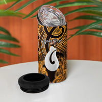 Personalised Maori Matariki Hei Matau Kowhai 4 in 1 Can Cooler Tumbler Maori Kowhaiwhai Pattern Galaxy