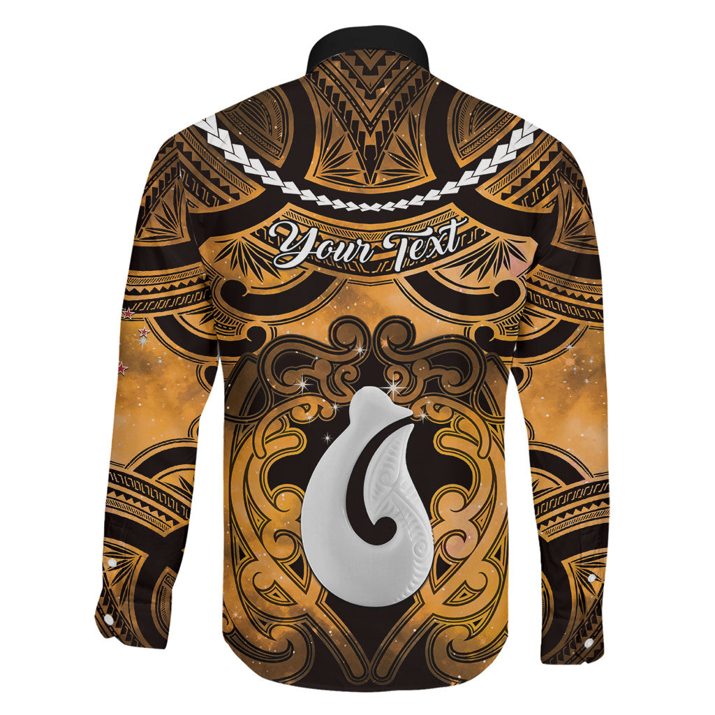 Personalised Maori Matariki Hei Matau Kowhai Family Matching Short Sleeve Bodycon Dress and Hawaiian Shirt Maori Kowhaiwhai Pattern Galaxy