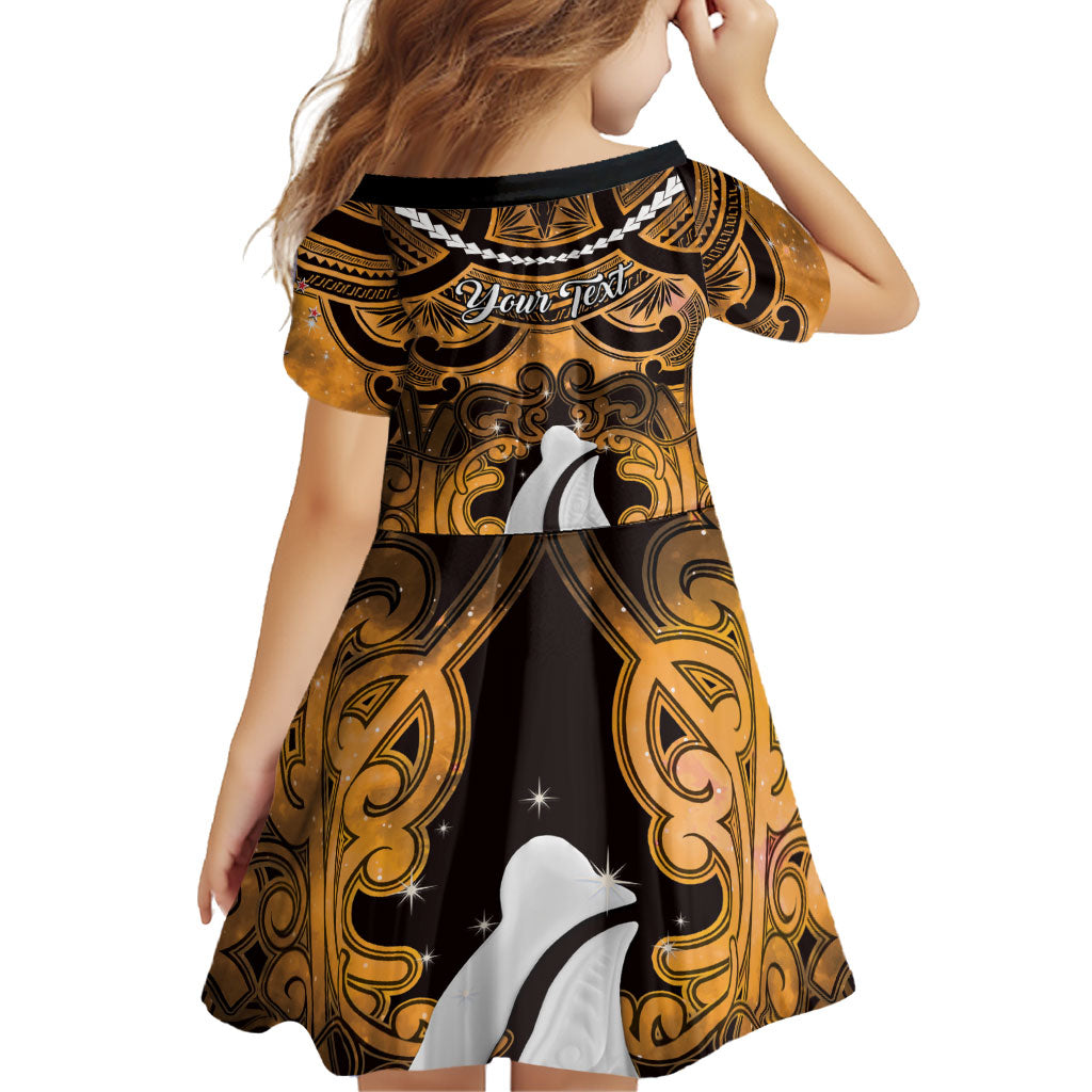 Personalised Maori Matariki Hei Matau Kowhai Family Matching Summer Maxi Dress and Hawaiian Shirt Maori Kowhaiwhai Pattern Galaxy