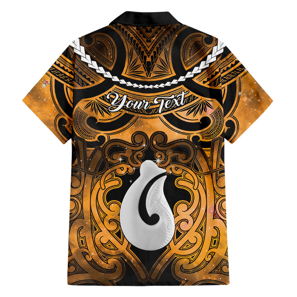 Personalised Maori Matariki Hei Matau Kowhai Family Matching Summer Maxi Dress and Hawaiian Shirt Maori Kowhaiwhai Pattern Galaxy