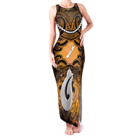 Personalised Maori Matariki Hei Matau Kowhai Family Matching Tank Maxi Dress and Hawaiian Shirt Maori Kowhaiwhai Pattern Galaxy