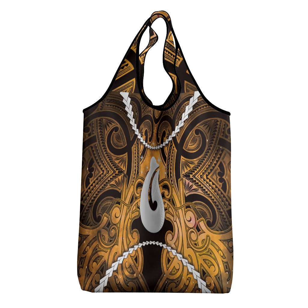 Maori Matariki Hei Matau Kowhai Grocery Bag Maori Kowhaiwhai Pattern Galaxy