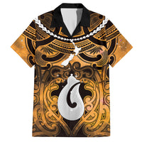 Personalised Maori Matariki Hei Matau Kowhai Hawaiian Shirt Maori Kowhaiwhai Pattern Galaxy LT01 Yellow - Polynesian Pride