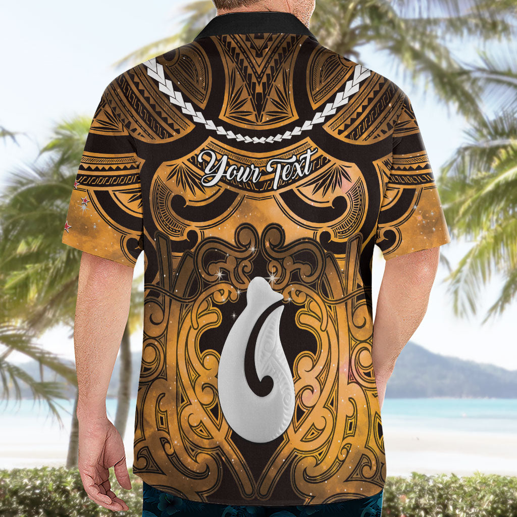 Personalised Maori Matariki Hei Matau Kowhai Hawaiian Shirt Maori Kowhaiwhai Pattern Galaxy LT01 - Polynesian Pride