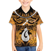 Personalised Maori Matariki Hei Matau Kowhai Hawaiian Shirt Maori Kowhaiwhai Pattern Galaxy LT01 - Polynesian Pride