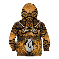 Personalised Maori Matariki Hei Matau Kowhai Kid Hoodie Maori Kowhaiwhai Pattern Galaxy