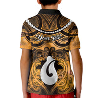 Personalised Maori Matariki Hei Matau Kowhai Kid Polo Shirt Maori Kowhaiwhai Pattern Galaxy LT01 - Polynesian Pride