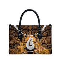 Maori Matariki Hei Matau Kowhai Leather Bag Maori Kowhaiwhai Pattern Galaxy LT01 - Polynesian Pride