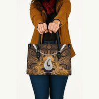 Maori Matariki Hei Matau Kowhai Leather Bag Maori Kowhaiwhai Pattern Galaxy LT01 - Polynesian Pride