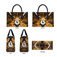 Maori Matariki Hei Matau Kowhai Leather Bag Maori Kowhaiwhai Pattern Galaxy LT01 - Polynesian Pride