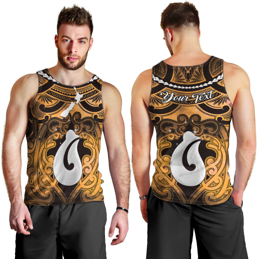 Personalised Maori Matariki Hei Matau Kowhai Men Tank Top Maori Kowhaiwhai Pattern Galaxy